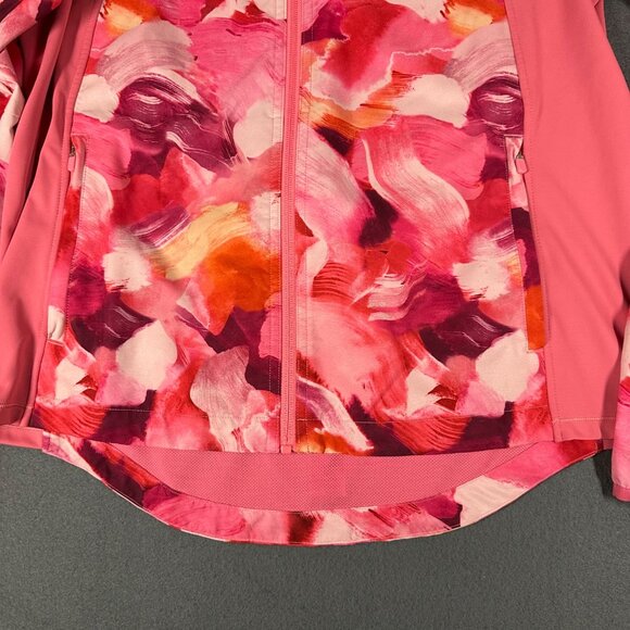 Athleta Womens Medium Pink Run With It Full Zip Long Sleeve Jacket Pockets - Picture 4 of 14